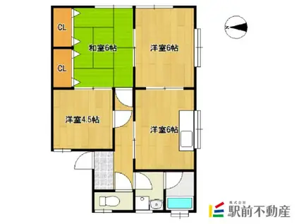 タカラコーポ(3DK/1階)の間取り写真