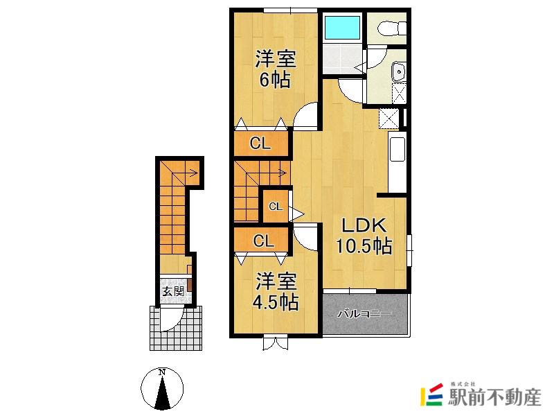 アルモニー(2LDK/2階)の間取り写真