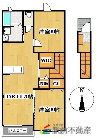 BREZZA DUE(2LDK/2階)の間取り写真