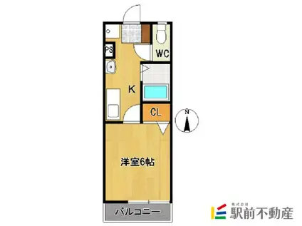 ゴールド東屋形(1K/2階)の間取り写真