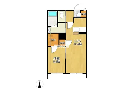 シャーメゾン平原HILLS(1LDK/1階)の間取り写真