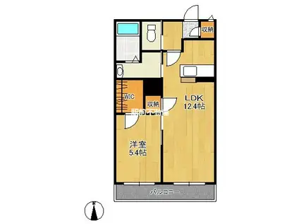 シャーメゾン平原HILLS(1LDK/2階)の間取り写真