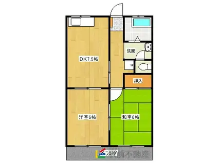 メゾンスイトピー(2DK/3階)の間取り写真