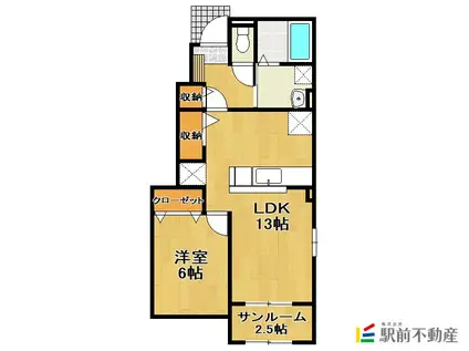 サンヒルズ(1LDK/1階)の間取り写真