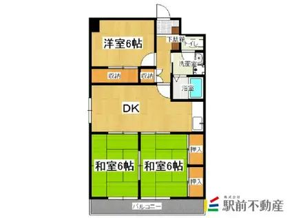 カーサナカムラ(3DK/4階)の間取り写真
