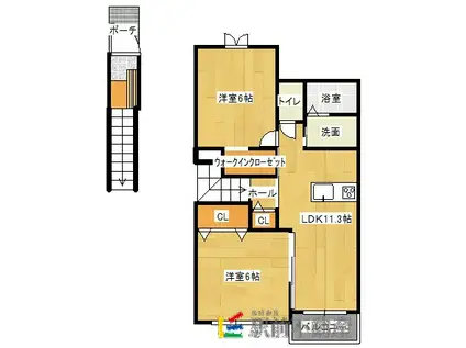 ルート3&M・YVI(2LDK/2階)の間取り写真