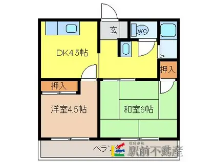 栗原アパート(2DK/2階)の間取り写真