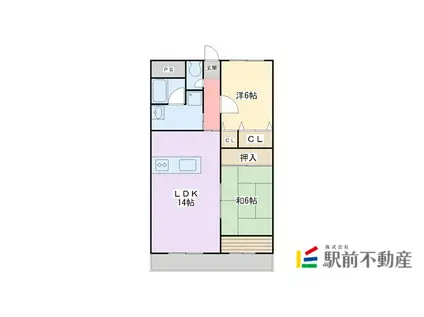 KSIIマンション(2LDK/5階)の間取り写真