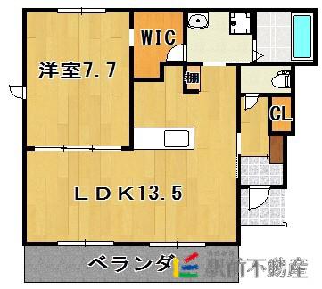 鹿児島本線 銀水駅 徒歩14分 2階建 築12年(1LDK/1階)の間取り写真