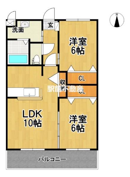 コンフォヴィラ(2LDK/2階)の間取り写真