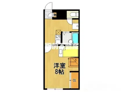 レオパレスクオーレ(1K/1階)の間取り写真