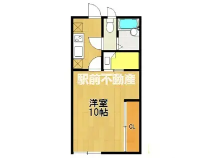 レオパレス初田道(1K/1階)の間取り写真