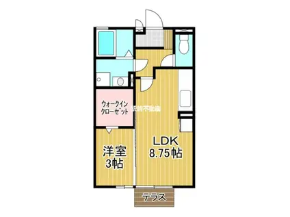 スカイコート(1LDK/1階)の間取り写真