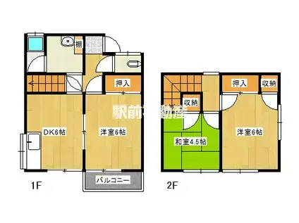 やすらぎ苑(3DK/2階)の間取り写真