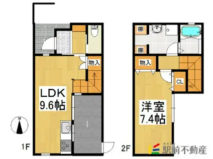 ショコラ(1LDK/1階)の間取り写真