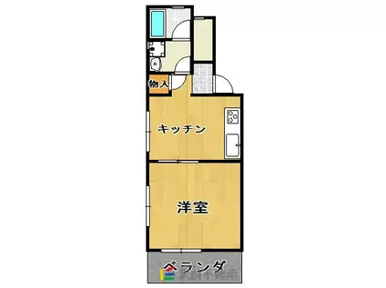 グレイスビル(1DK/1階)の間取り写真