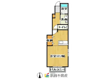 鹿児島本線 荒尾駅(熊本) 徒歩32分 2階建 築13年(ワンルーム/1階)の間取り写真
