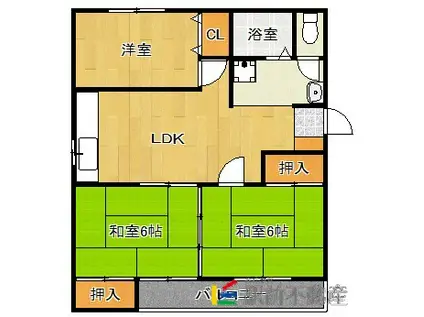 第一矢野コーポ(3LDK/1階)の間取り写真