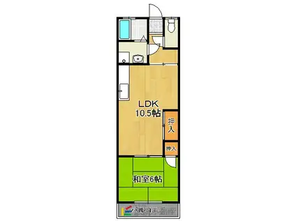 テラス金沢(1LDK/1階)の間取り写真