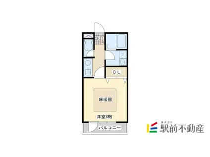 パールハイムⅡ(1K/3階)の間取り写真