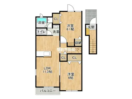 コンフォート パレス Ⅰ(2LDK/2階)の間取り写真