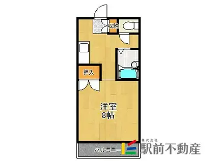 クワコーポ柿園(1K/1階)の間取り写真