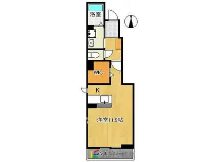 フェアリーⅠ(ワンルーム/1階)の間取り写真