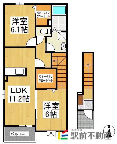 CAMELLIAⅡ(2LDK/2階)の間取り写真