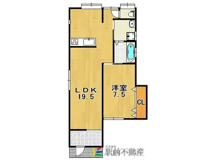 西鉄天神大牟田線 倉永駅 徒歩43分 1階建 築36年(1LDK)の間取り写真