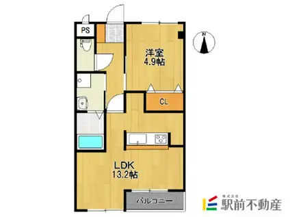 WITH CASA(1LDK/2階)の間取り写真