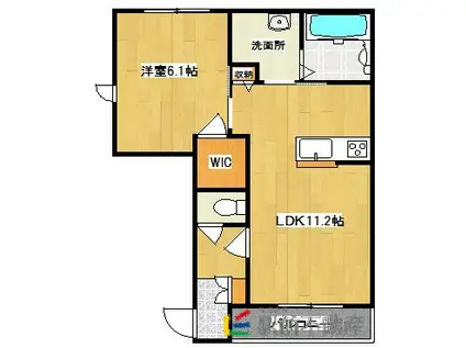アトレ和泉E棟(1LDK/1階)の間取り写真