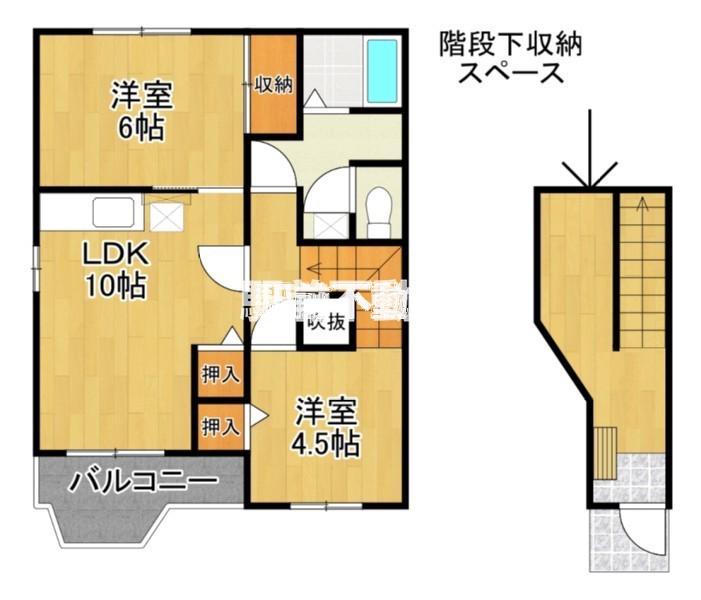 ヴェルジュ白銀(2LDK/2階)の間取り写真