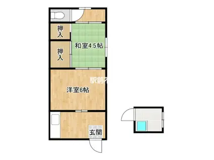 北原アパート(2K/2階)の間取り写真