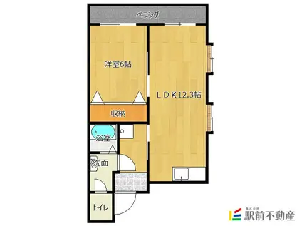 ラブラドール(1LDK/4階)の間取り写真