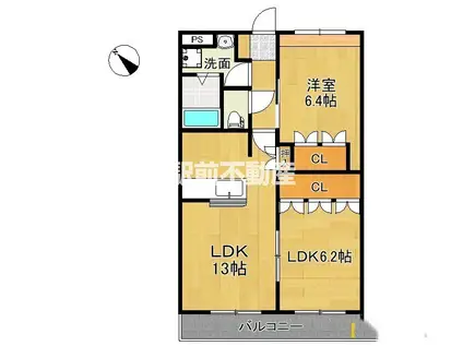 メゾンプレサス(2LDK/1階)の間取り写真