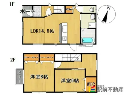 鹿児島本線 吉野駅(福岡) 徒歩2分 2階建 築11年(2LDK)の間取り写真