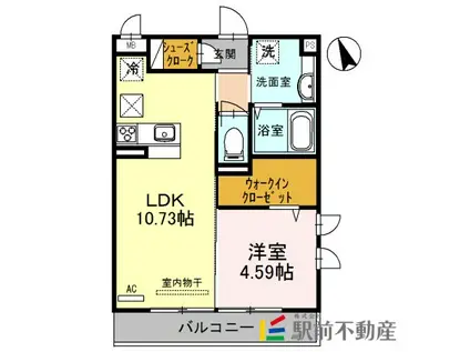 サンビレッジ(1LDK/3階)の間取り写真