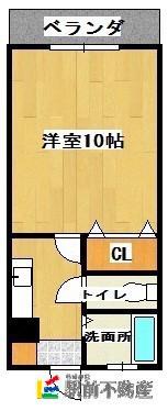 FT1038 B棟(1K/1階)の間取り写真