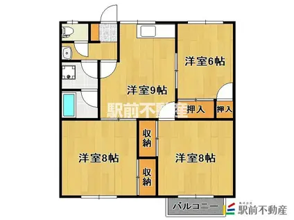 ホワイトビレッジ手鎌Ⅱ(3LDK/1階)の間取り写真