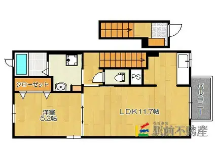 鹿児島本線 羽犬塚駅 徒歩11分 2階建 築10年(1LDK/2階)の間取り写真
