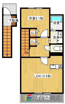 アイビス(1LDK/2階)の間取り写真