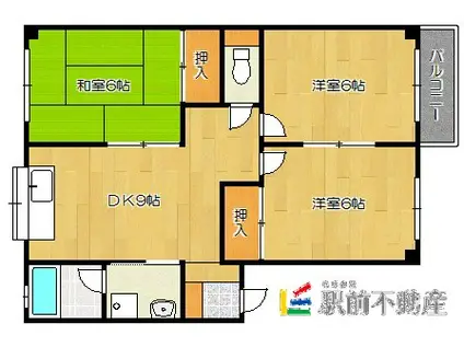 サンハイツ(3DK/2階)の間取り写真