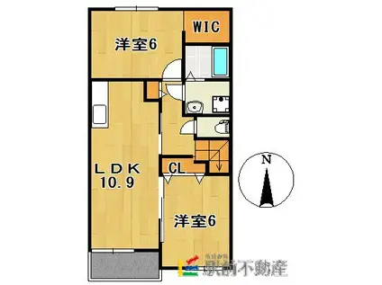 西鉄天神大牟田線 東甘木駅 徒歩11分 2階建 築10年(2LDK/2階)の間取り写真