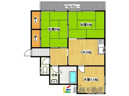 アーサ長浜(3DK/1階)の間取り写真