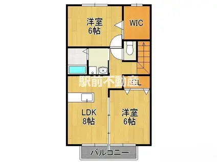 クローバーハイツ(2LDK/2階)の間取り写真