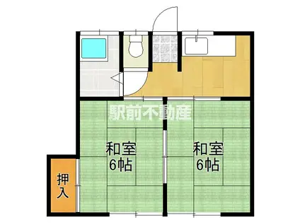 西鉄天神大牟田線 西鉄柳川駅 徒歩51分 1階建 築46年(2K)の間取り写真