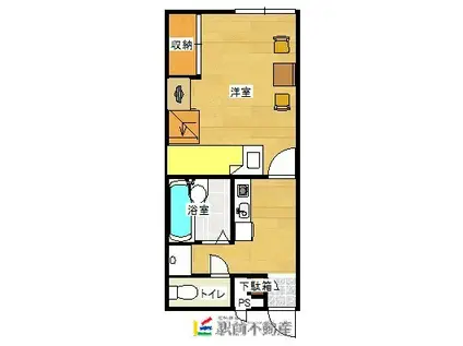 グランドールYUNOSOII(1K/2階)の間取り写真