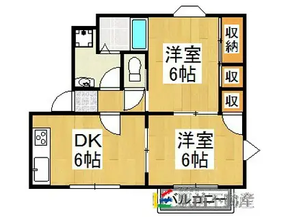 プラドール長渕B(2DK/2階)の間取り写真