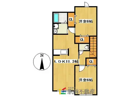 フォレストヒルズ(2LDK/2階)の間取り写真