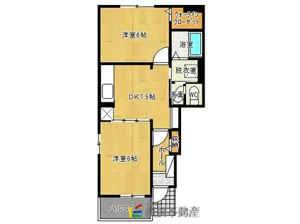 カポレイ Ⅱ(2DK/1階)の間取り写真